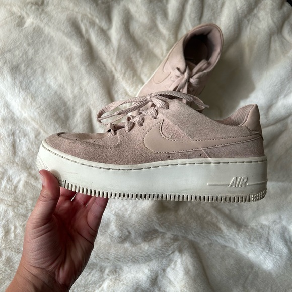 Nike Shoes - Nike Sage Pink Suede Air Force One 6.5